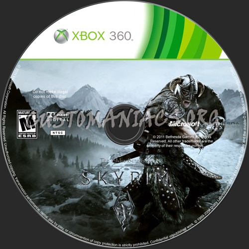 The Elder Scrolls V: Skyrim dvd label