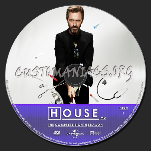 House MD Seasons 1-8 dvd label