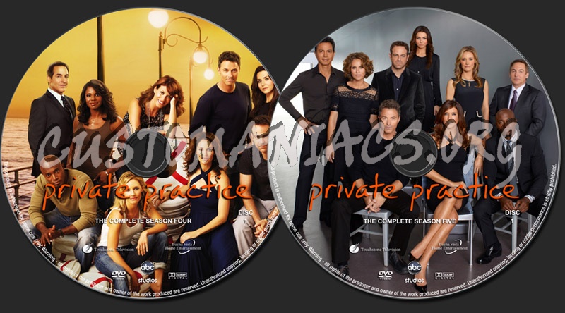 Private Practice Seasons 4 - 5 dvd label