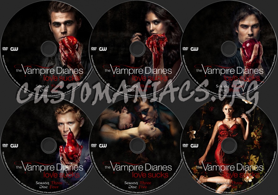 The Vampire Diaries Season 3 dvd label