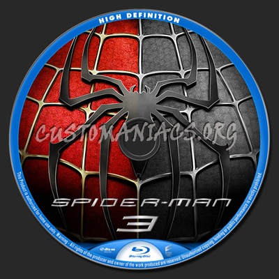 Spider-Man 3 blu-ray label