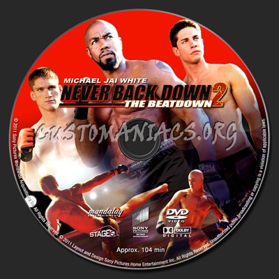 Never Back Down 2 dvd label