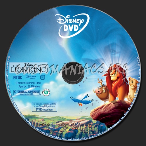 The Lion King dvd label