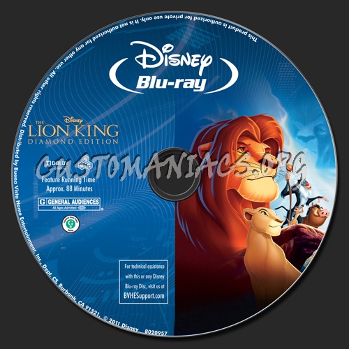 The Lion King blu-ray label