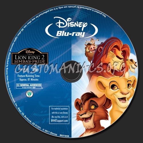 The Lion King II: Simba's Pride blu-ray label