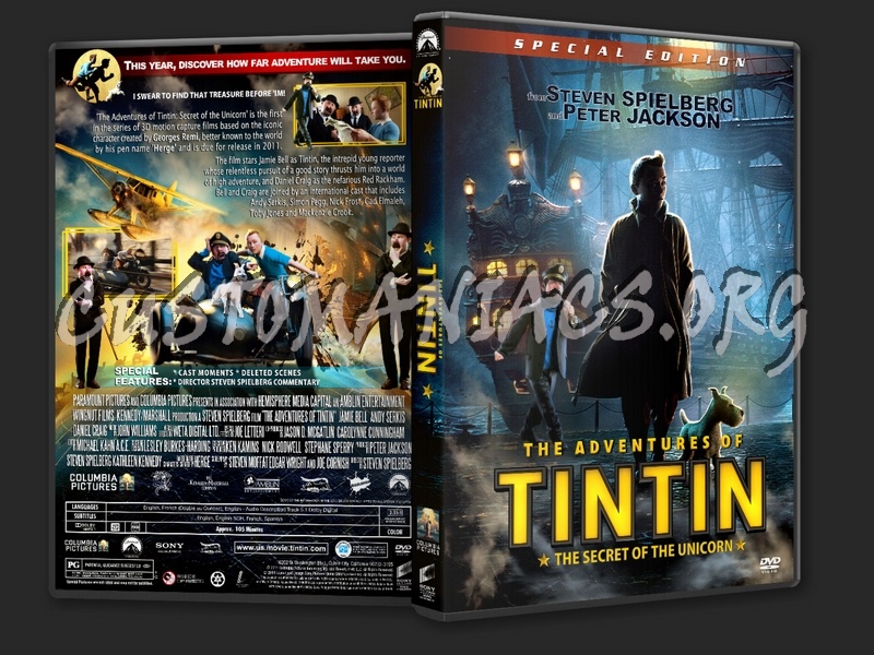 The Adventures of Tintin: The Secret of the Unicorn dvd cover