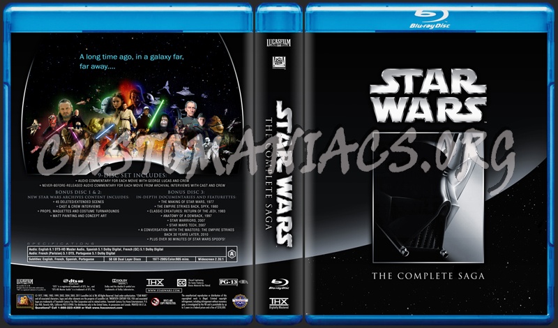 Star Wars The Complete Saga blu-ray cover