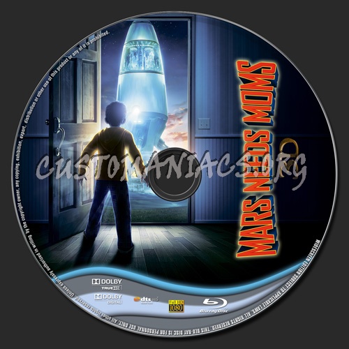 Mars Needs Moms 3D blu-ray label