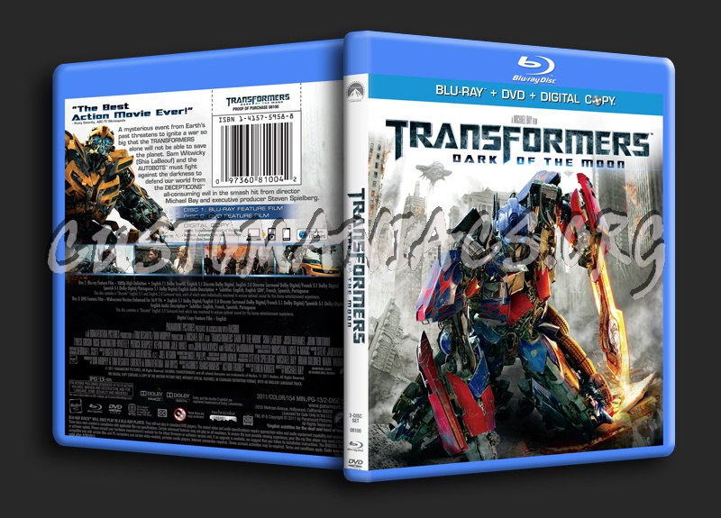 Transformers: Dark of the Moon blu-ray cover