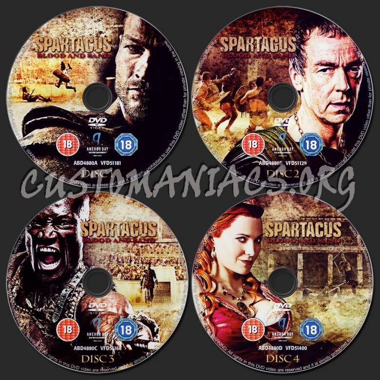 Spartacus: Blood and Sand dvd label