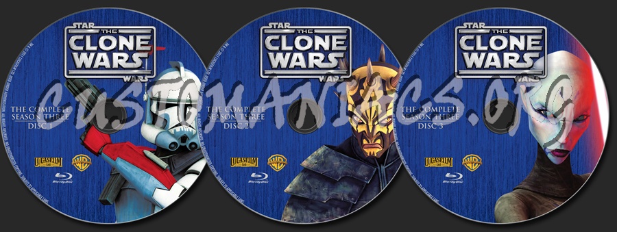 Star Wars The Clone Wars Season 3 blu-ray label