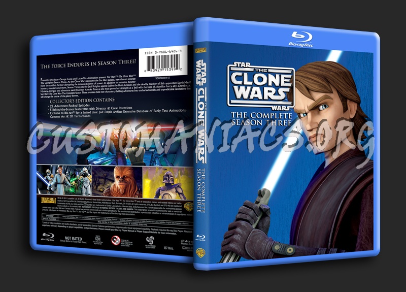 Star Wars The Clone Wars Season 3 blu-ray cover