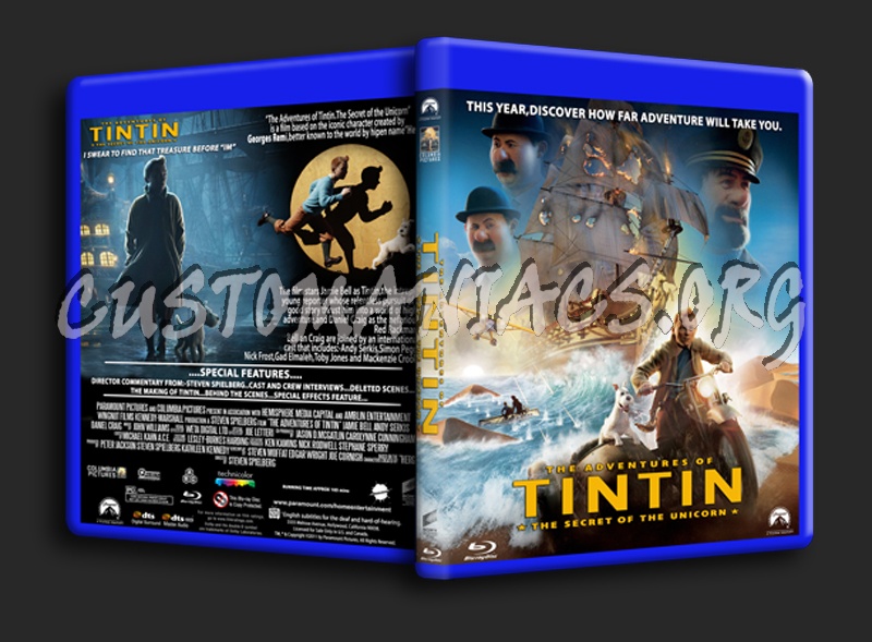 The Adventures of Tintin The Secret of the Unicorn blu-ray cover