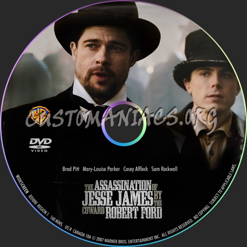 The Assassination of Jesse James by the Coward Robert Ford dvd label