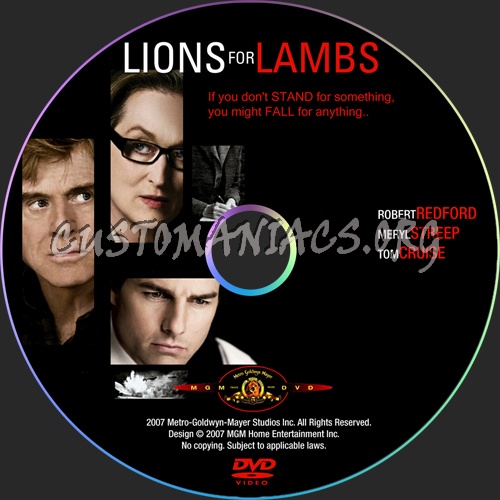 Lions for Lambs dvd label