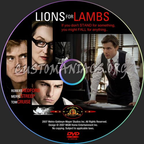 Lions for Lambs dvd label