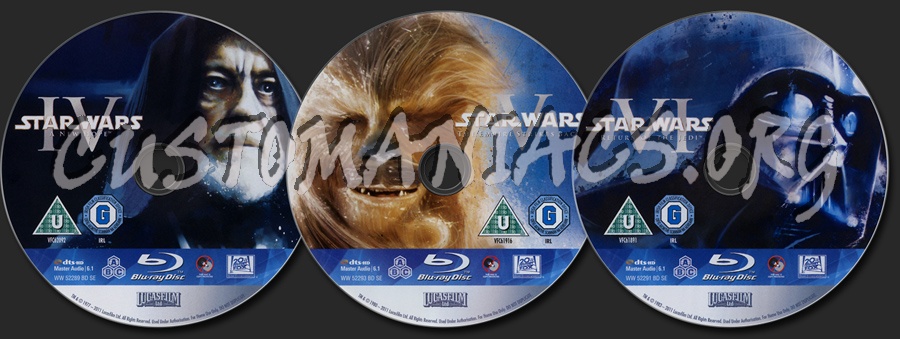 Star Wars IV V VI Trilogy blu-ray label