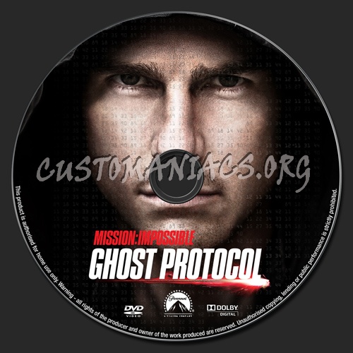 Mission Impossible Ghost Protocol dvd label
