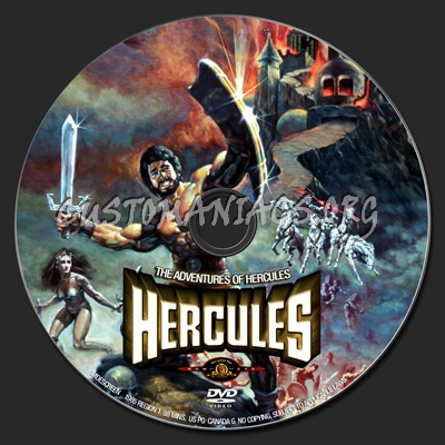 The Adventures Of Hercules dvd label