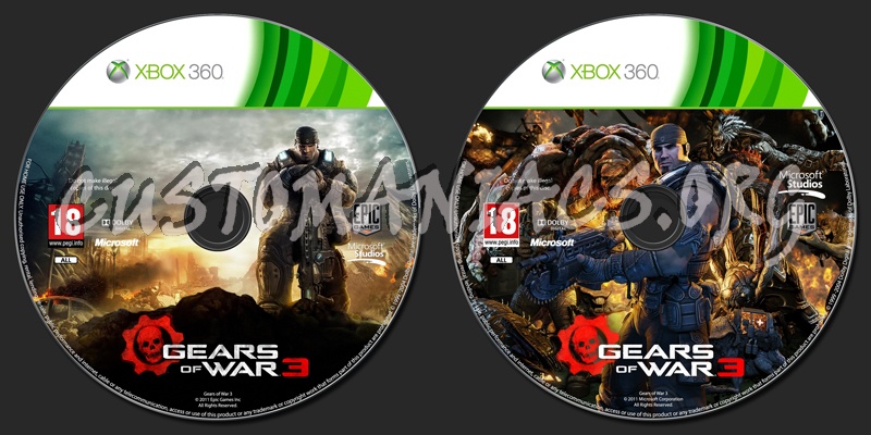 Gears of War 3 dvd label