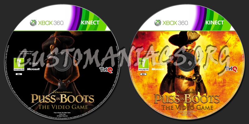 Puss In Boots The Video Game dvd label