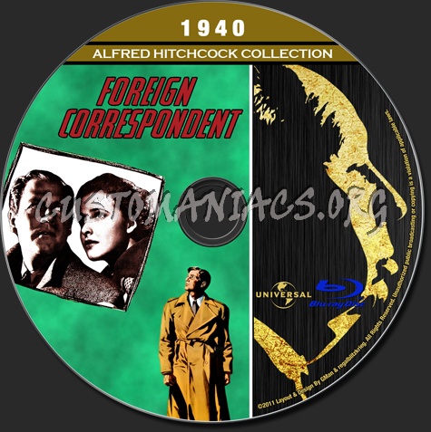 Alfred Hitchcock Collection - Foreign Correspondent blu-ray label