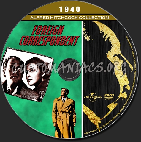 Alfred Hitchcock Collection - Foreign Correspondent dvd label