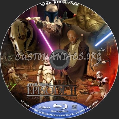 Star Wars - Attack Of The Clones blu-ray label