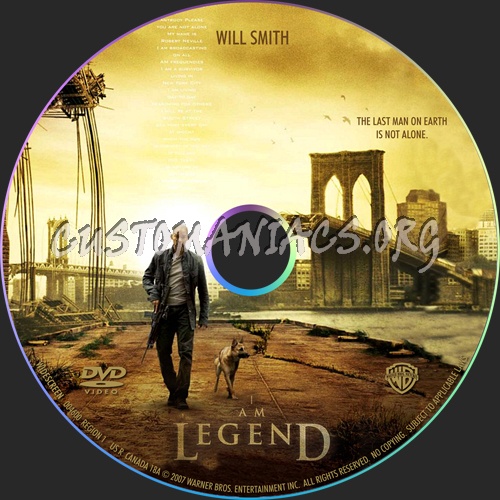 I am Legend dvd label