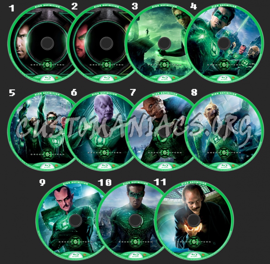 Green Lantern blu-ray label