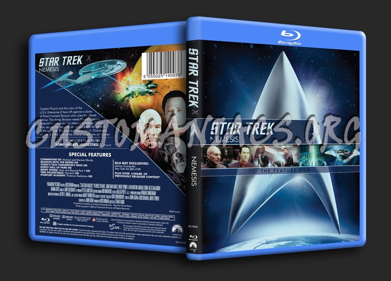 Star Trek X Nemesis blu-ray cover