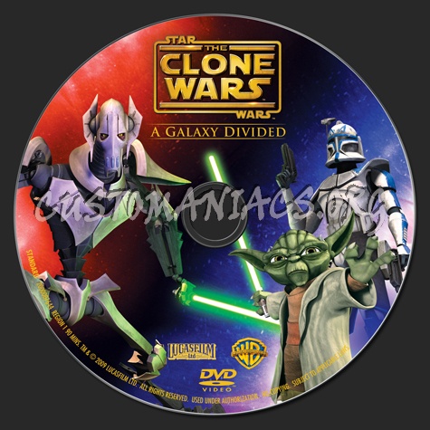 Star Wars The Clone Wars A Galaxy Divided dvd label