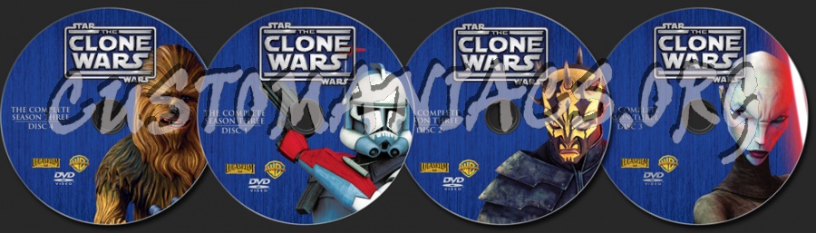 Star Wars The Clone Wars Season 3 dvd label