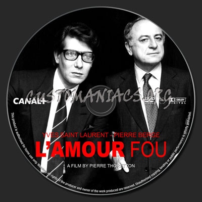 Yves Saint Laurent L'amour fou dvd label