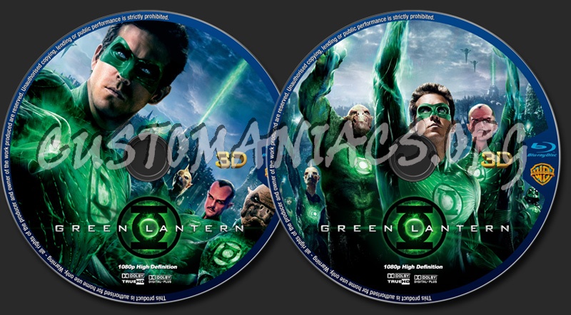 Green Lantern - 3D blu-ray label