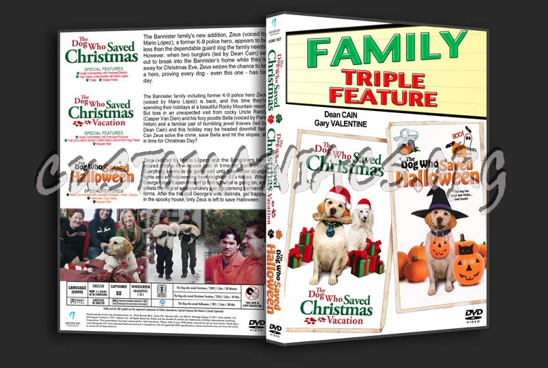 The Dog Who Saved Christmas / Christmas Vacation / Halloween Triple dvd cover