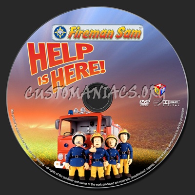 Fireman Sam Help is Here dvd label