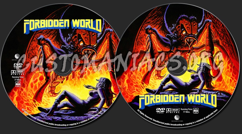Forbidden World dvd label