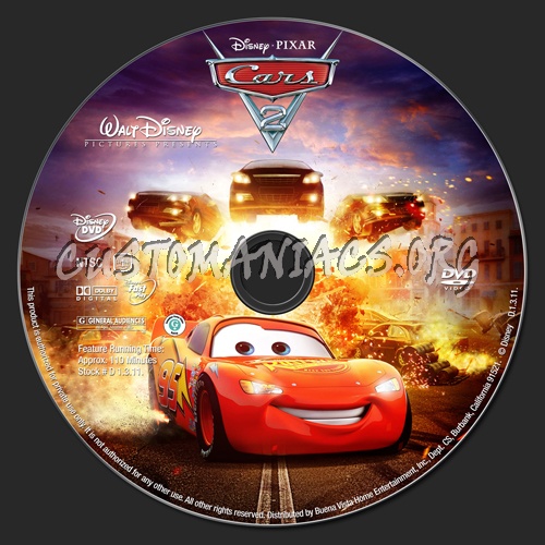 Cars 2 dvd label