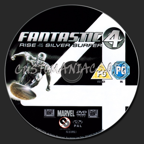 Fantastic 4 Rise of the Silver Surfer dvd label