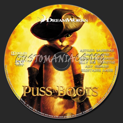 Puss In Boots dvd label