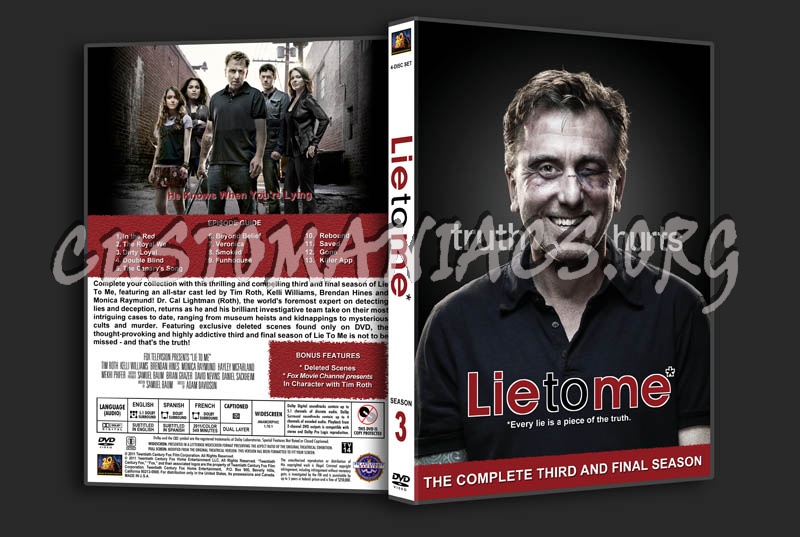 Lie to Me: Season 3 dvd cover