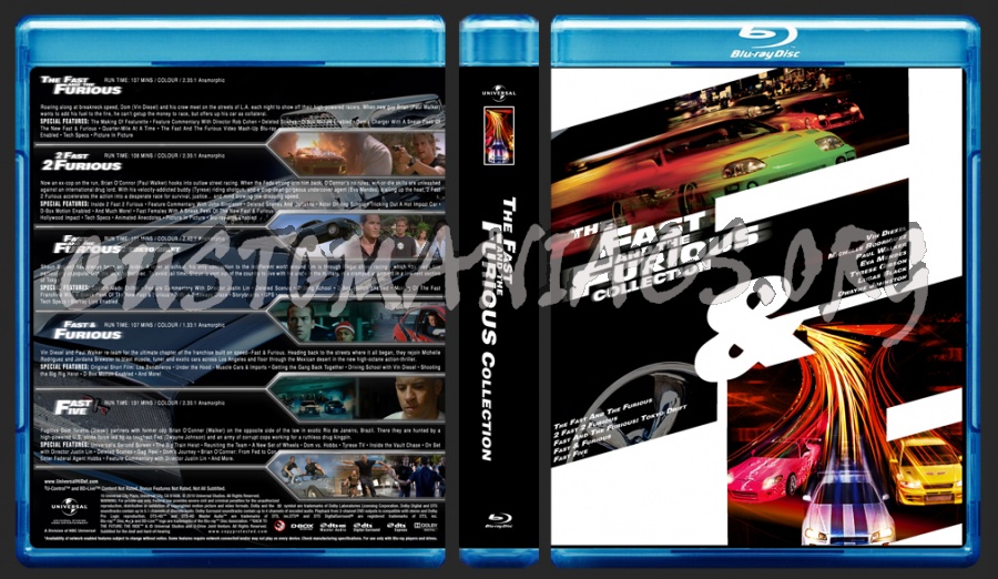 The Fast And The Furious Collection blu-ray cover