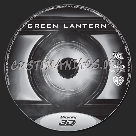 Green Lantern 3D blu-ray label