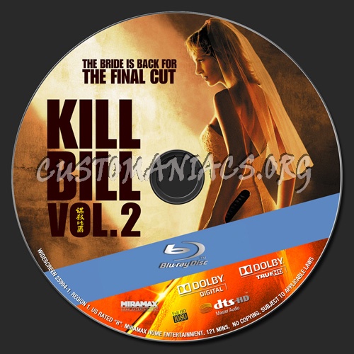 Kill Bill 2 blu-ray label