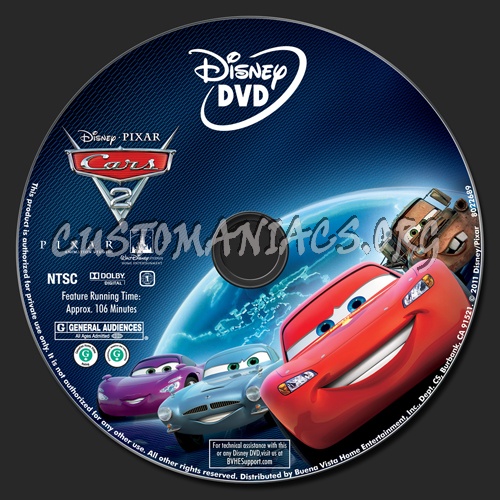 Cars 2 dvd label