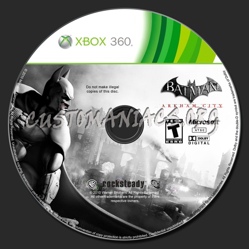 Batman: Arkham City dvd label