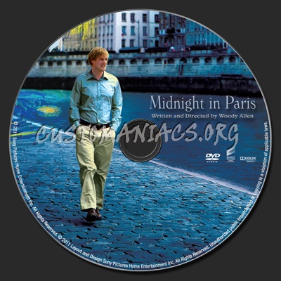 Midnight in Paris dvd label