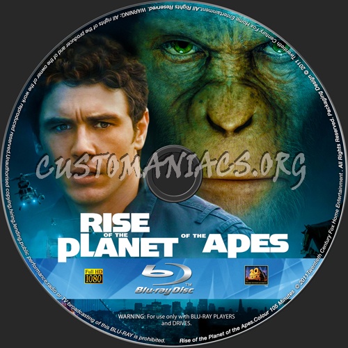 Rise of the Planet of the Apes blu-ray label