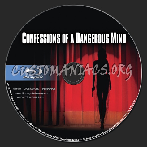 Confessions of a Dangerous Mind blu-ray label